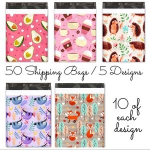 50 Poly Shipping Bag Mailers 5 designs 10 …